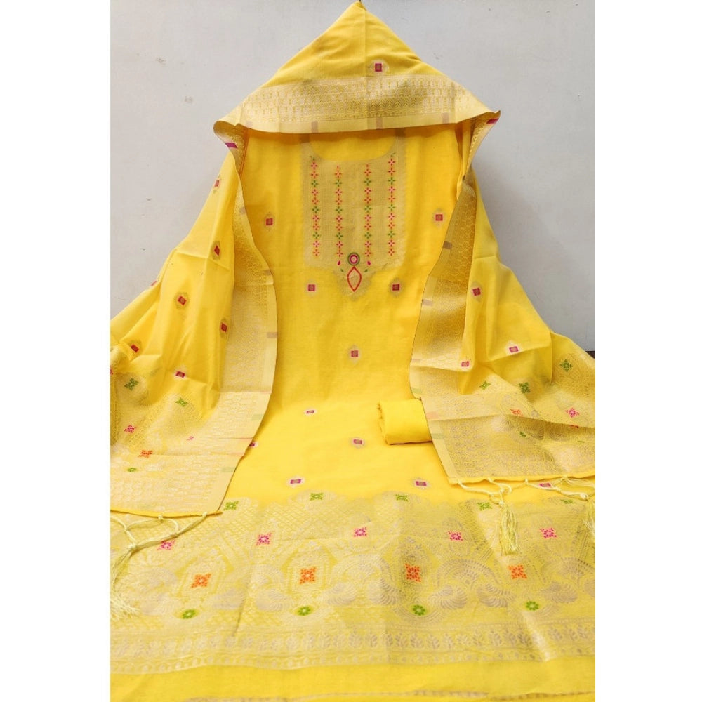 Women'S Banarasi Silk Printed Unstitched Salwar Suit Material