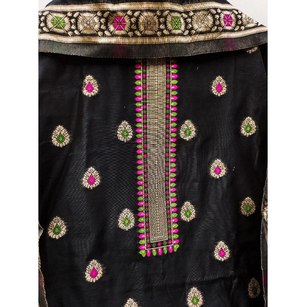 Women'S Banarasi Silk Printed Unstitched Salwar Suit Material