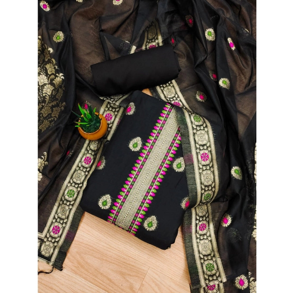 Women'S Banarasi Silk Printed Unstitched Salwar Suit Material