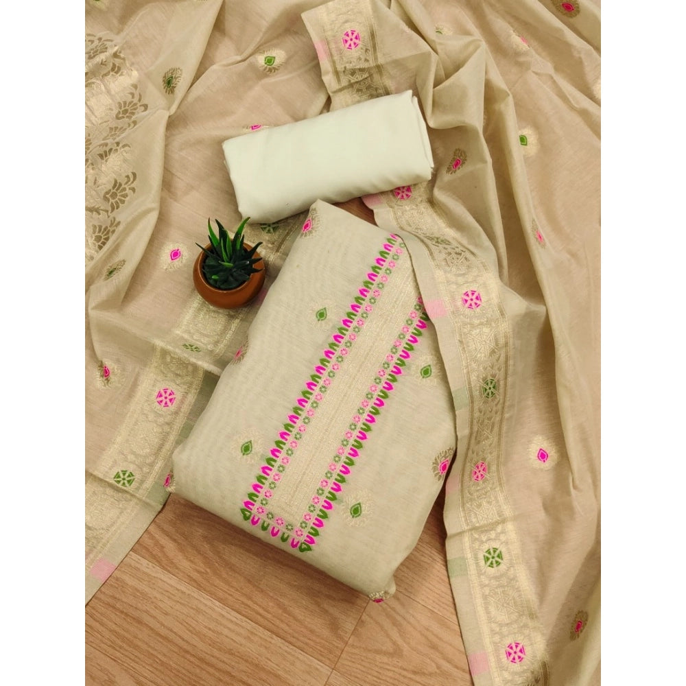 Women'S Banarasi Silk Printed Unstitched Salwar Suit Material
