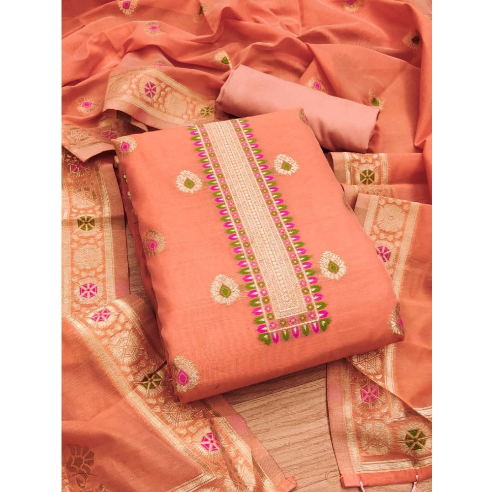 Women'S Banarasi Silk Printed Unstitched Salwar Suit Material