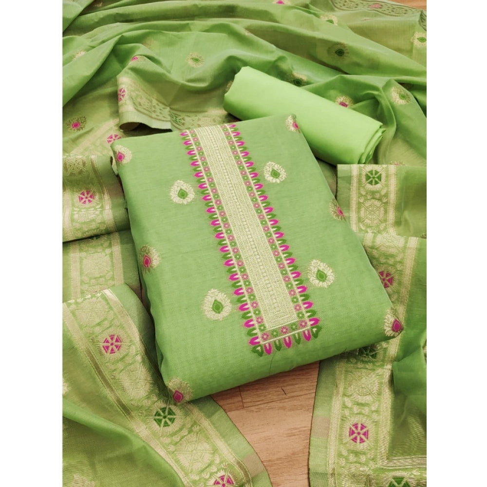 Women'S Banarasi Silk Printed Unstitched Salwar Suit Material