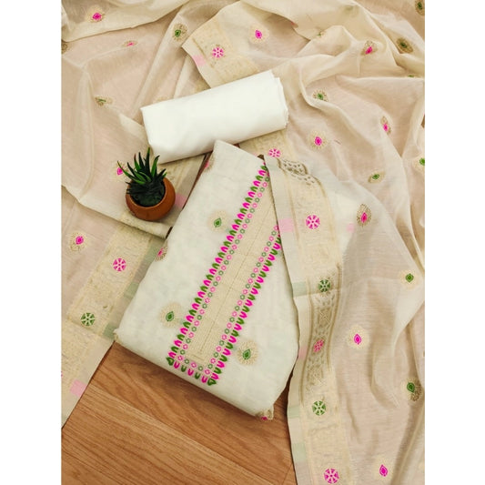 Women'S Banarasi Silk Printed Unstitched Salwar Suit Material