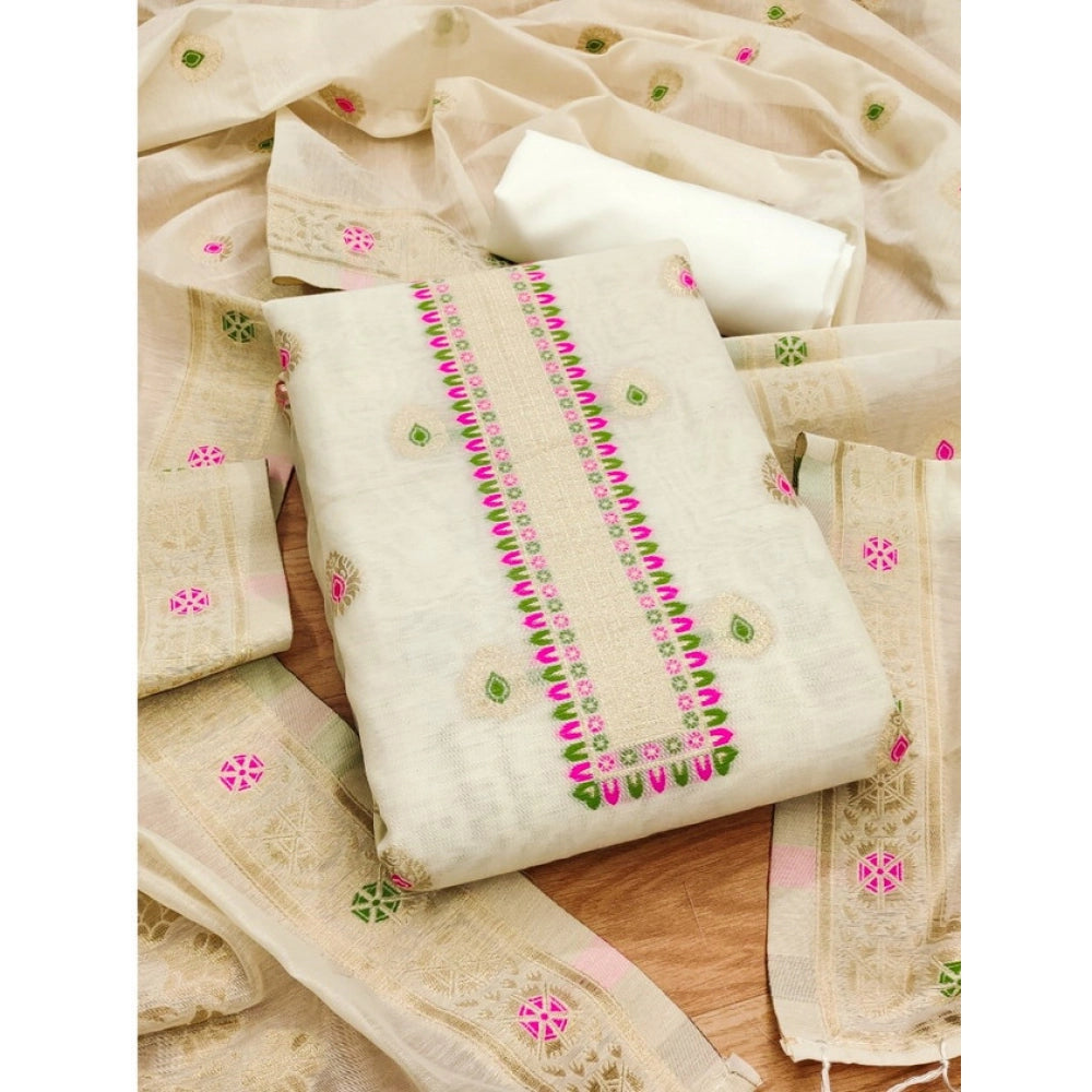 Women'S Banarasi Silk Printed Unstitched Salwar Suit Material