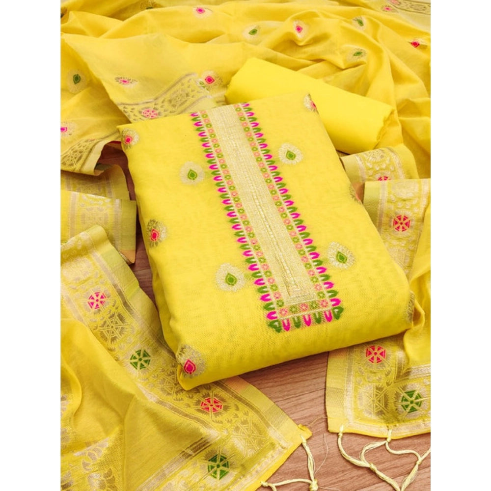 Women'S Banarasi Silk Printed Unstitched Salwar Suit Material