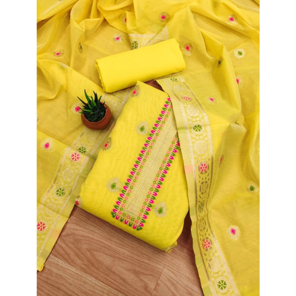 Women'S Banarasi Silk Printed Unstitched Salwar Suit Material