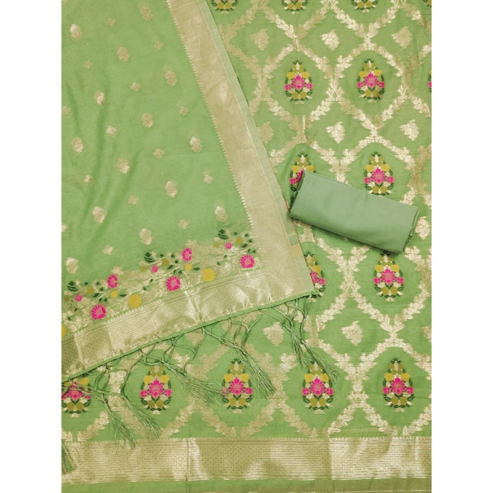 Women'S Banarasi Silk Printed Unstitched Salwar Suit Material