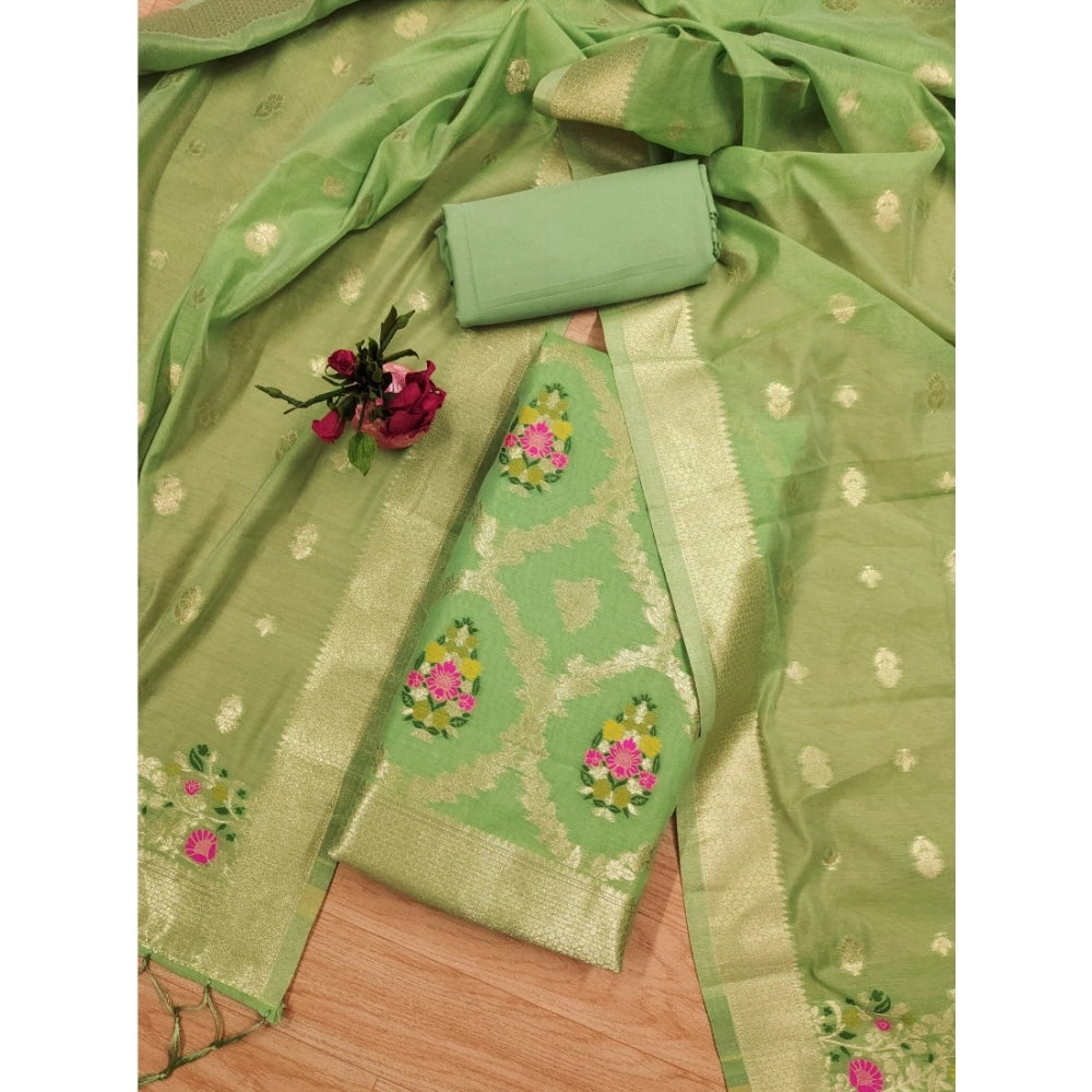 Women'S Banarasi Silk Printed Unstitched Salwar Suit Material