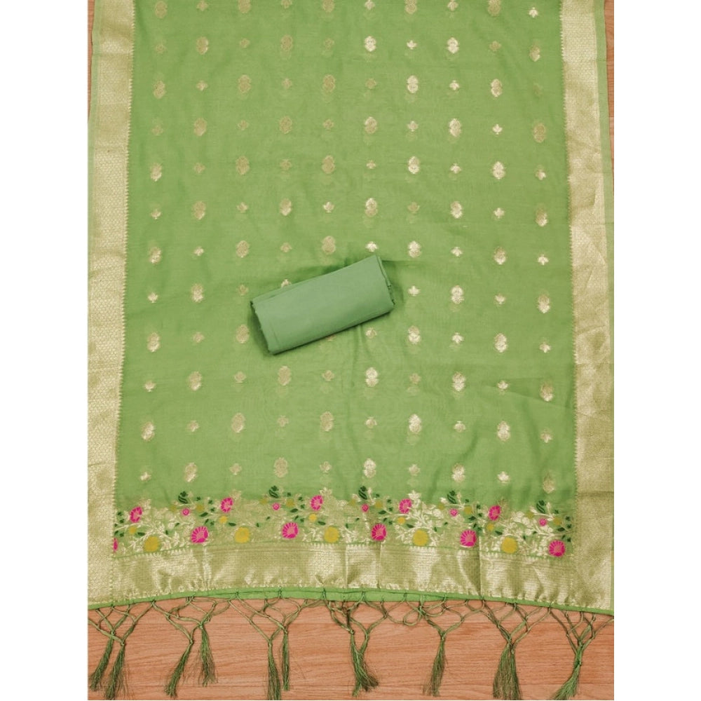 Women'S Banarasi Silk Printed Unstitched Salwar Suit Material