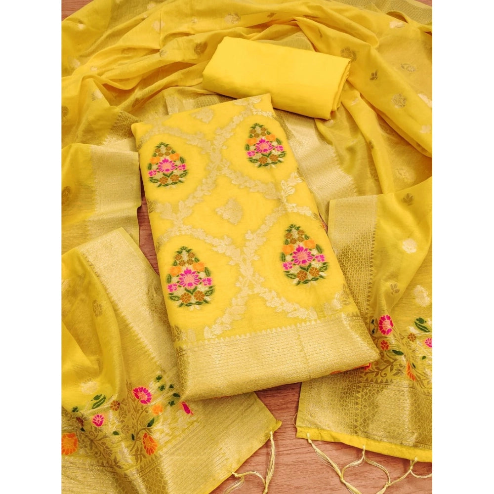Women'S Banarasi Silk Printed Unstitched Salwar Suit Material