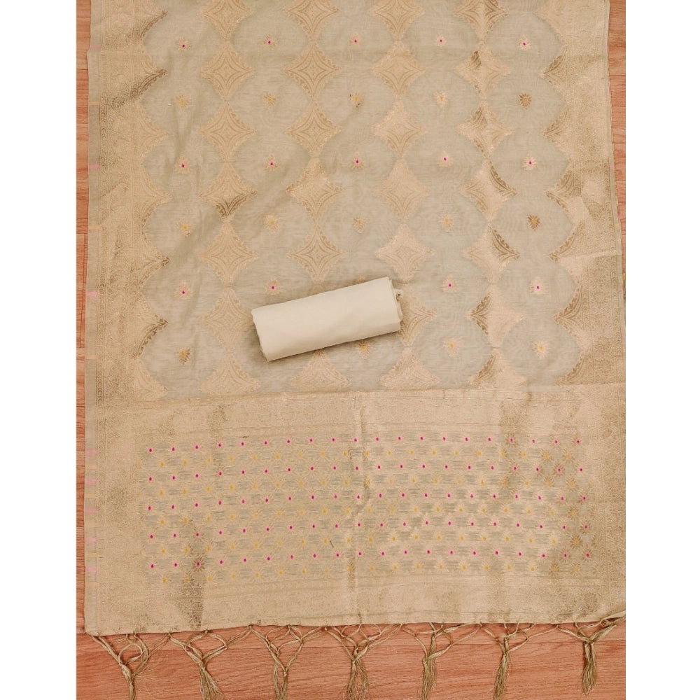 Women'S Banarasi Silk Printed Unstitched Salwar Suit Material