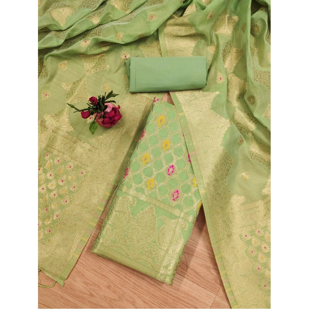 Women'S Banarasi Silk Printed Unstitched Salwar Suit Material