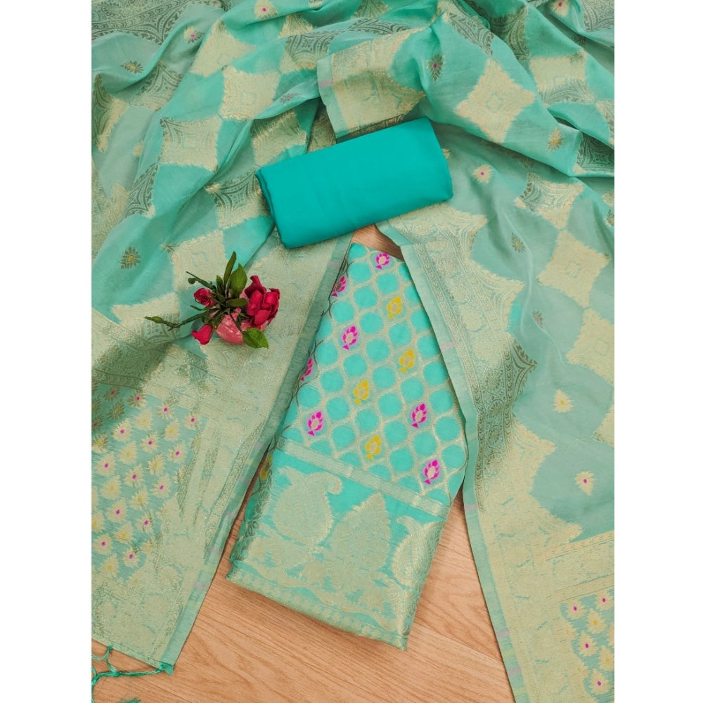Women'S Banarasi Silk Printed Unstitched Salwar Suit Material