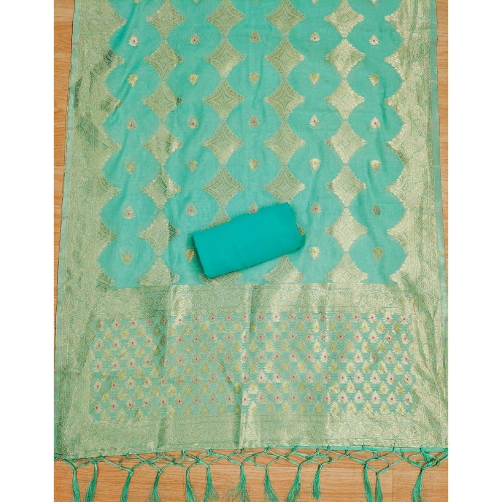 Women'S Banarasi Silk Printed Unstitched Salwar Suit Material