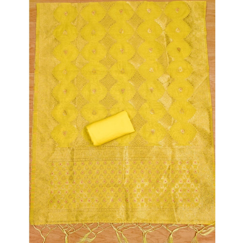 Women'S Banarasi Silk Printed Unstitched Salwar Suit Material