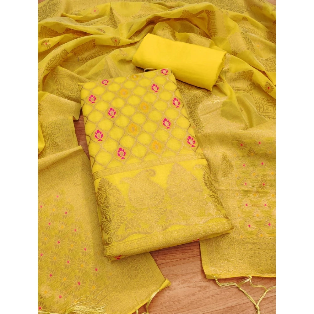 Women'S Banarasi Silk Printed Unstitched Salwar Suit Material