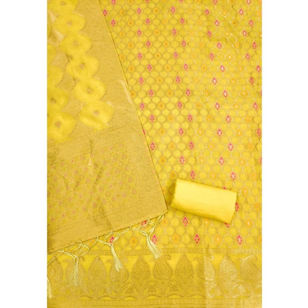 Women'S Banarasi Silk Printed Unstitched Salwar Suit Material