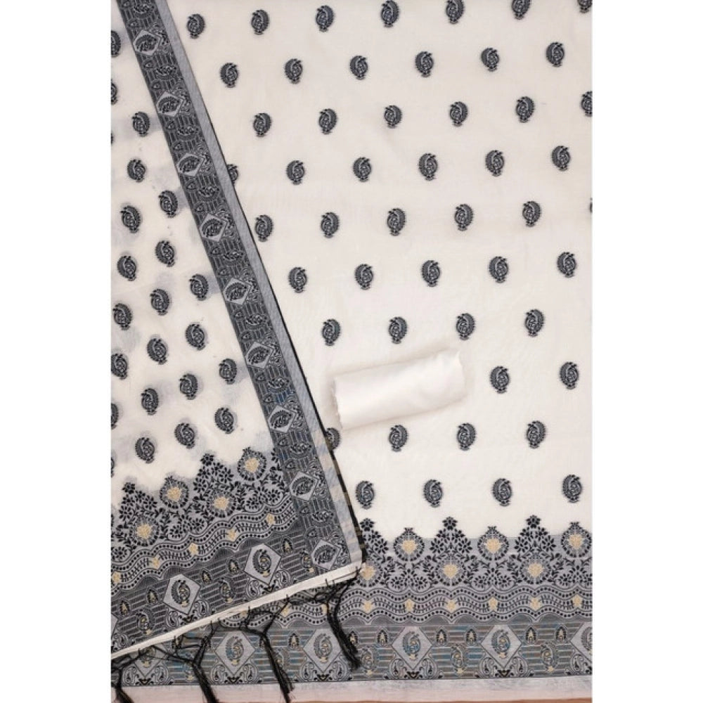 Women'S Banarasi Silk Printed Unstitched Salwar Suit Material