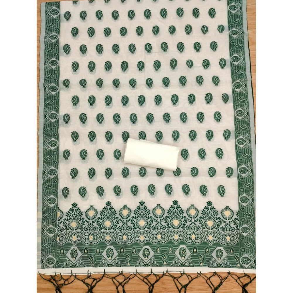 Women'S Banarasi Silk Printed Unstitched Salwar Suit Material