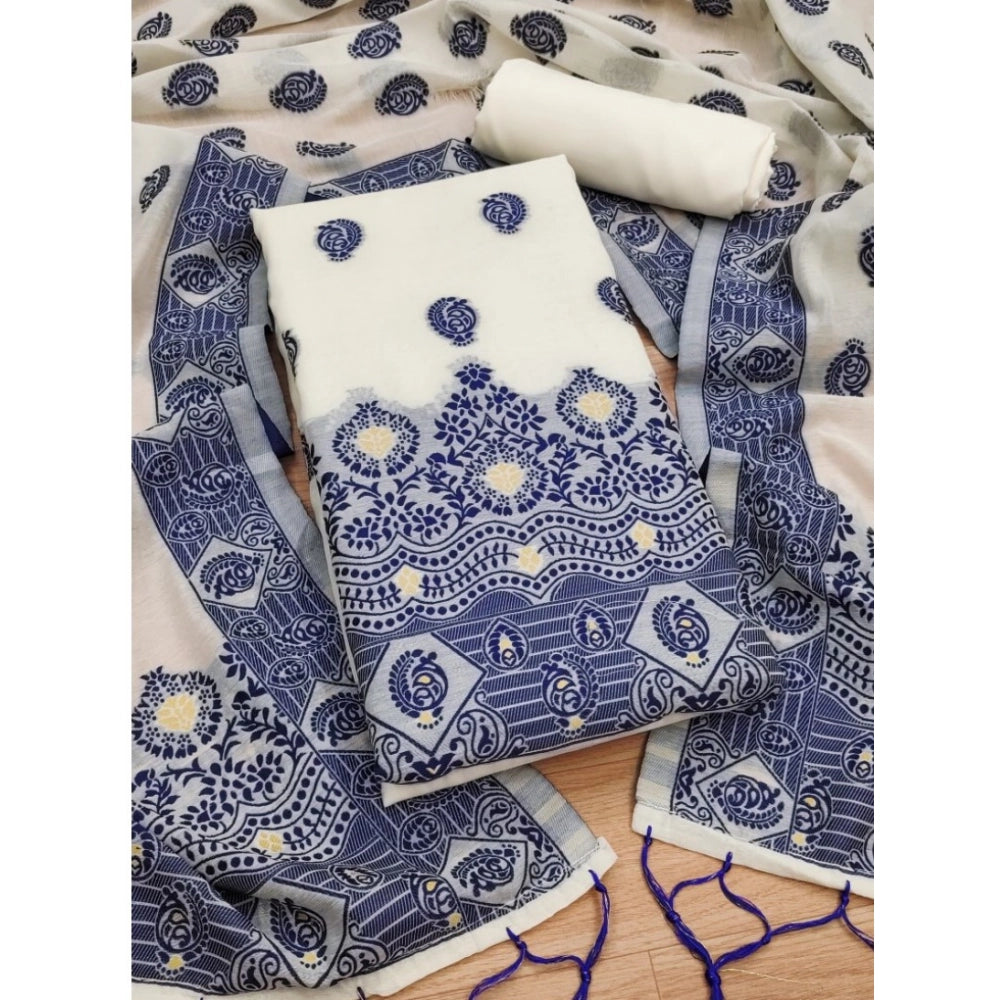 Women'S Banarasi Silk Printed Unstitched Salwar Suit Material