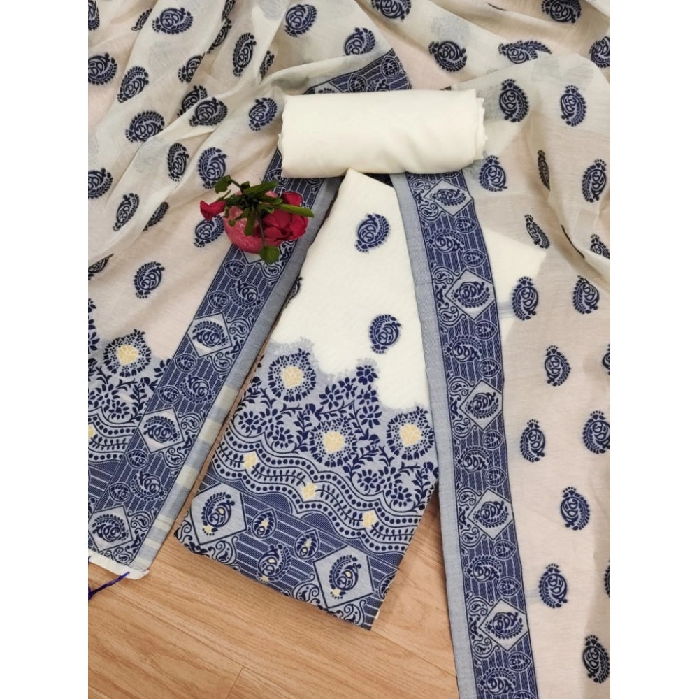 Women'S Banarasi Silk Printed Unstitched Salwar Suit Material