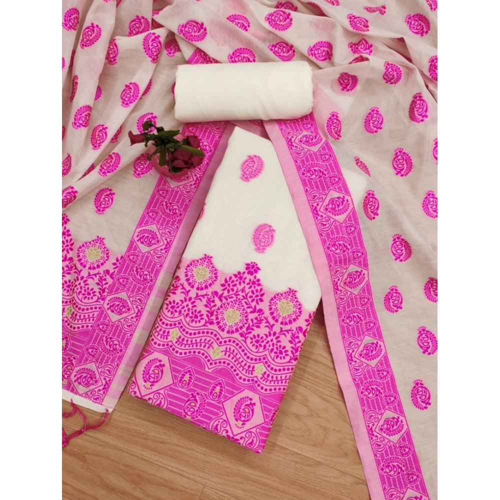 Women'S Banarasi Silk Printed Unstitched Salwar Suit Material