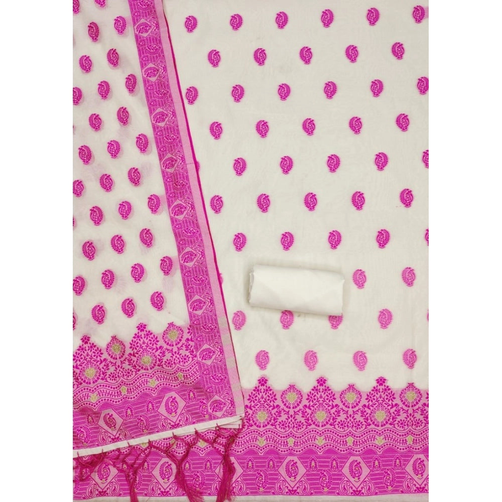 Women'S Banarasi Silk Printed Unstitched Salwar Suit Material