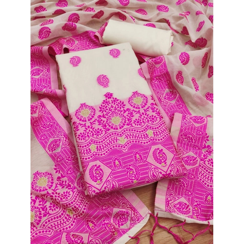 Women'S Banarasi Silk Printed Unstitched Salwar Suit Material