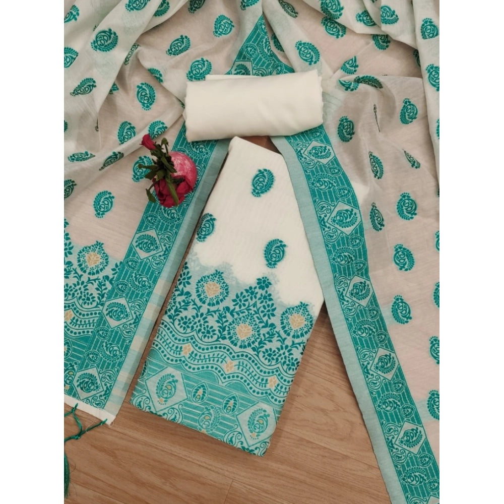 Women'S Banarasi Silk Printed Unstitched Salwar Suit Material