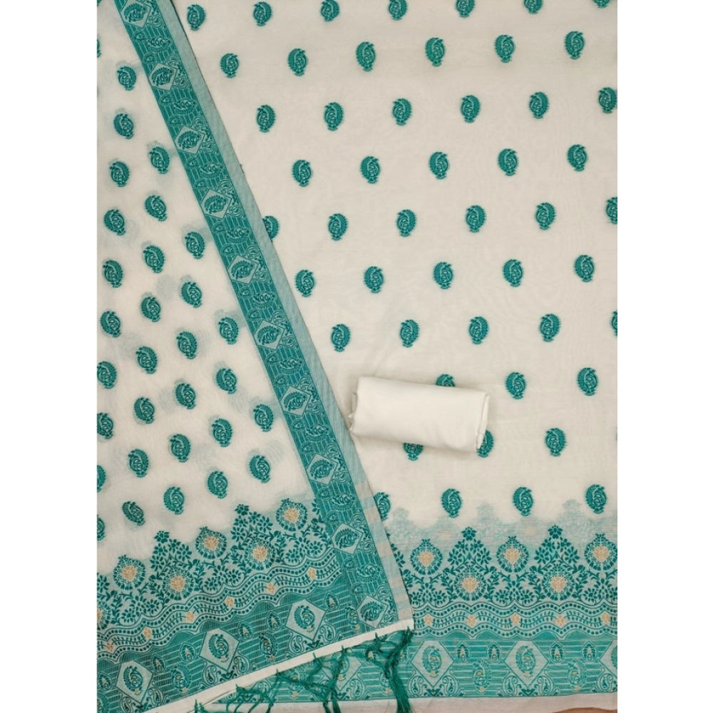 Women'S Banarasi Silk Printed Unstitched Salwar Suit Material