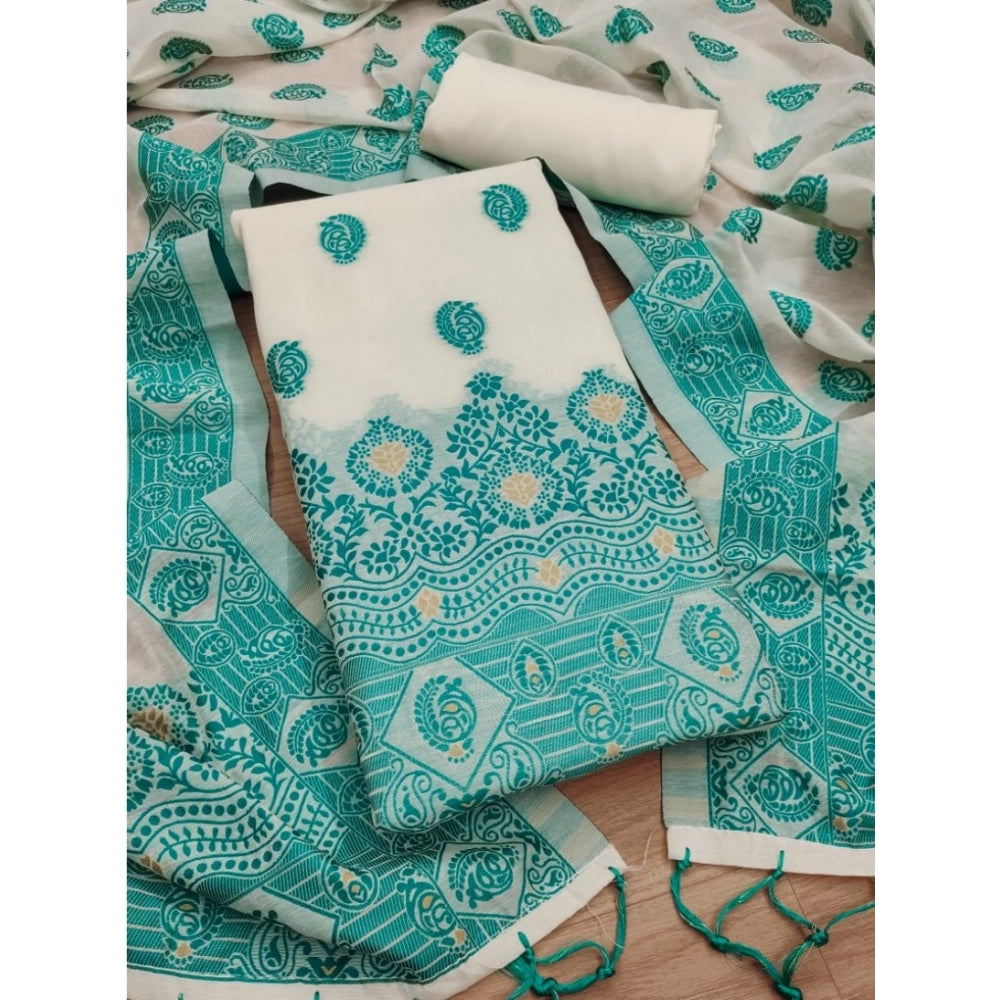 Women'S Banarasi Silk Printed Unstitched Salwar Suit Material
