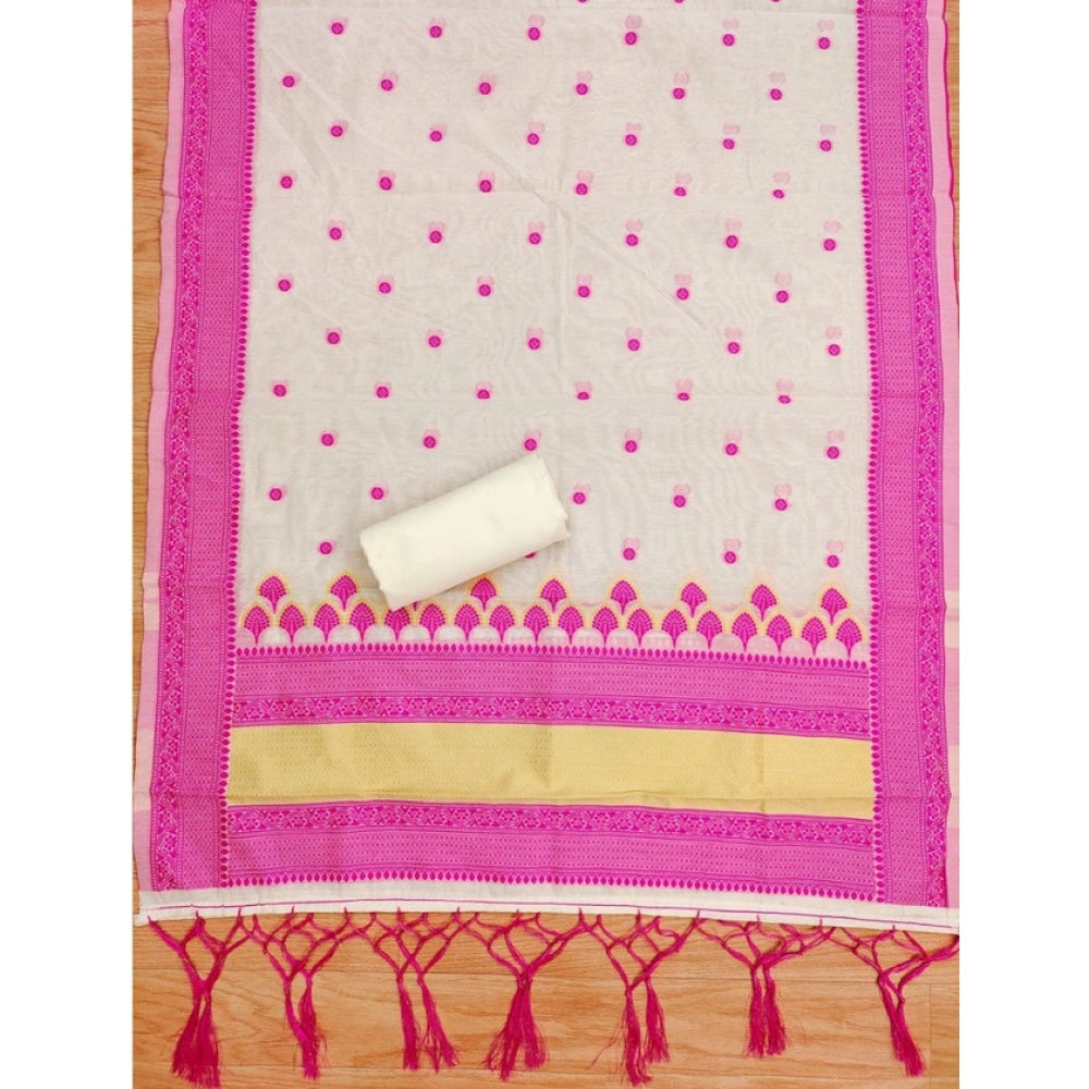 Women'S Banarasi Silk Printed Unstitched Salwar Suit Material