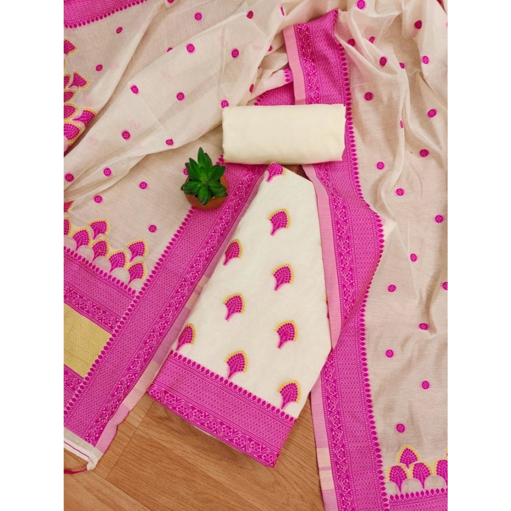 Women'S Banarasi Silk Printed Unstitched Salwar Suit Material