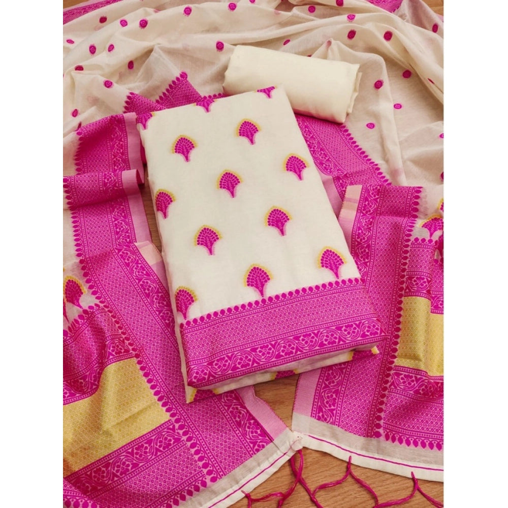 Women'S Banarasi Silk Printed Unstitched Salwar Suit Material