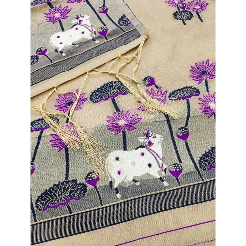 Women'S Banarasi Silk Printed Unstitched Salwar Suit Material