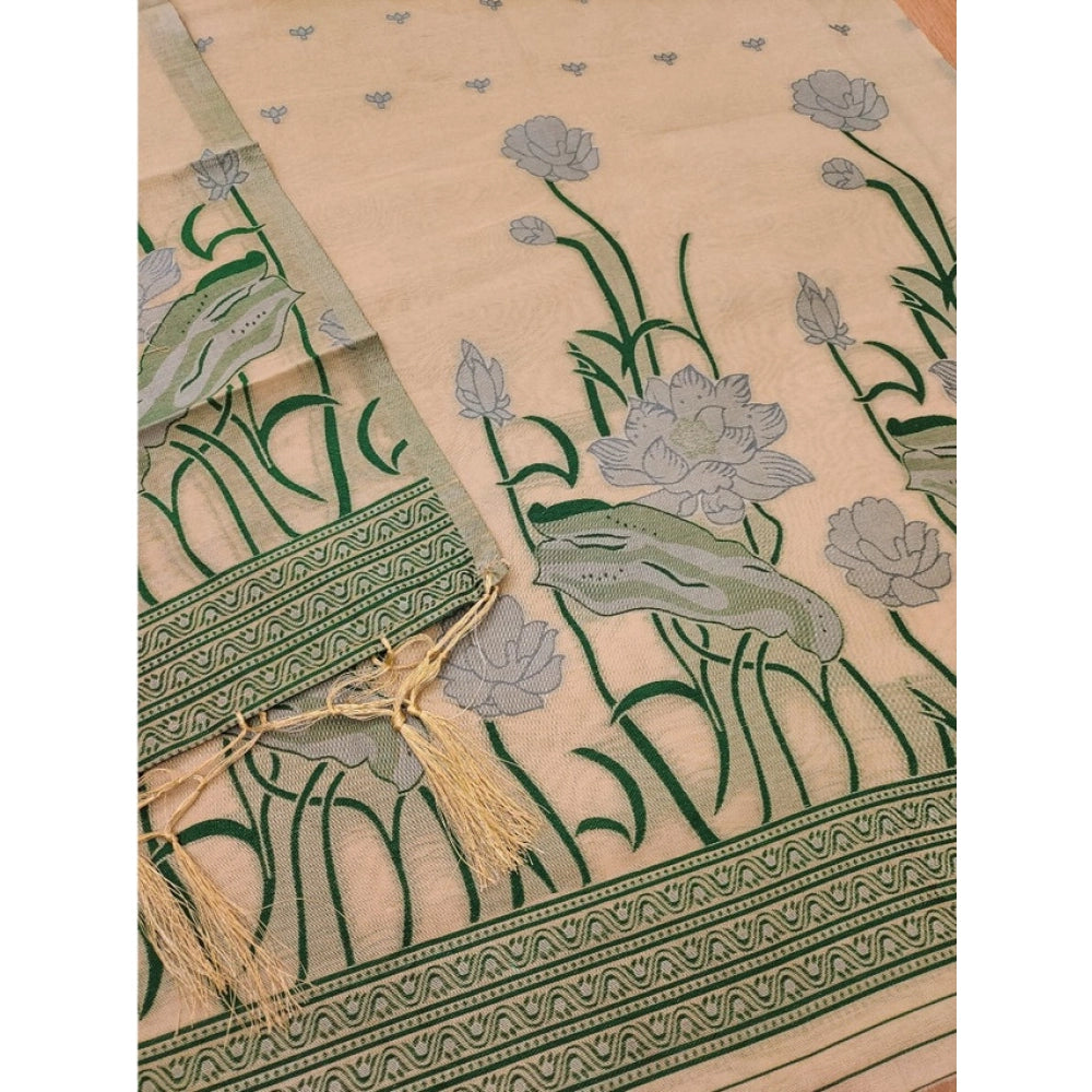 Women'S Banarasi Silk Printed Unstitched Salwar Suit Material