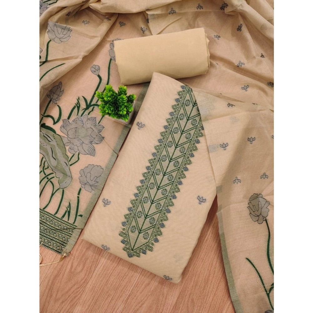 Women'S Banarasi Silk Printed Unstitched Salwar Suit Material