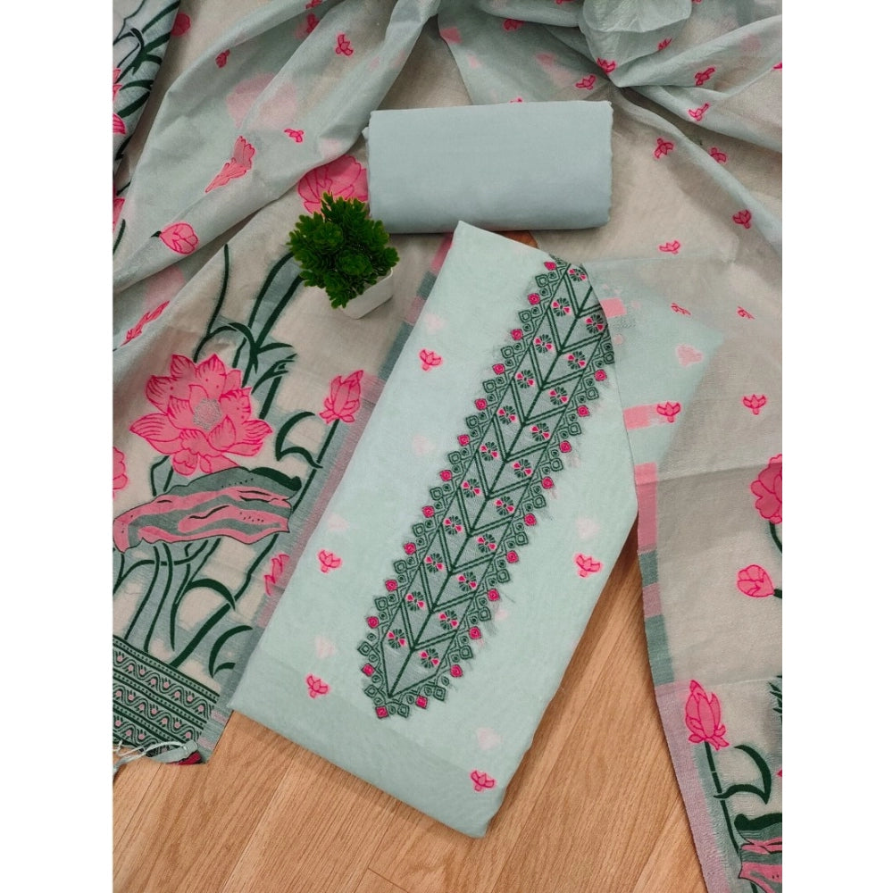 Women'S Banarasi Silk Printed Unstitched Salwar Suit Material