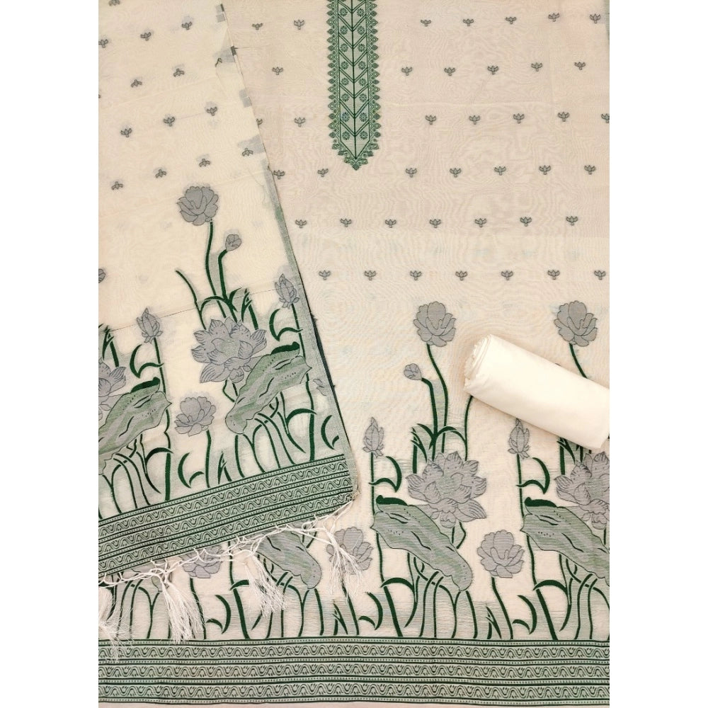 Women'S Banarasi Silk Printed Unstitched Salwar Suit Material