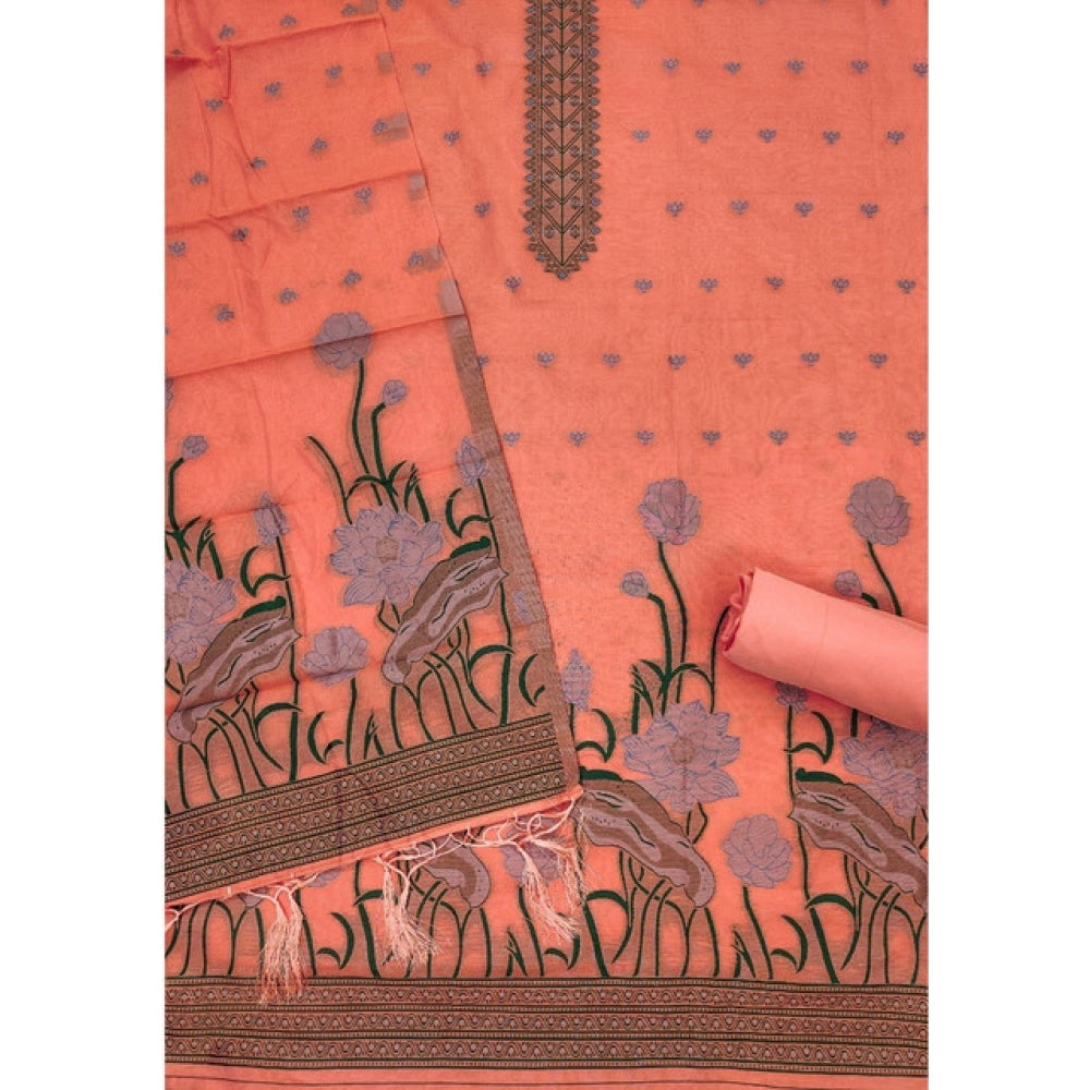 Women'S Banarasi Silk Printed Unstitched Salwar Suit Material