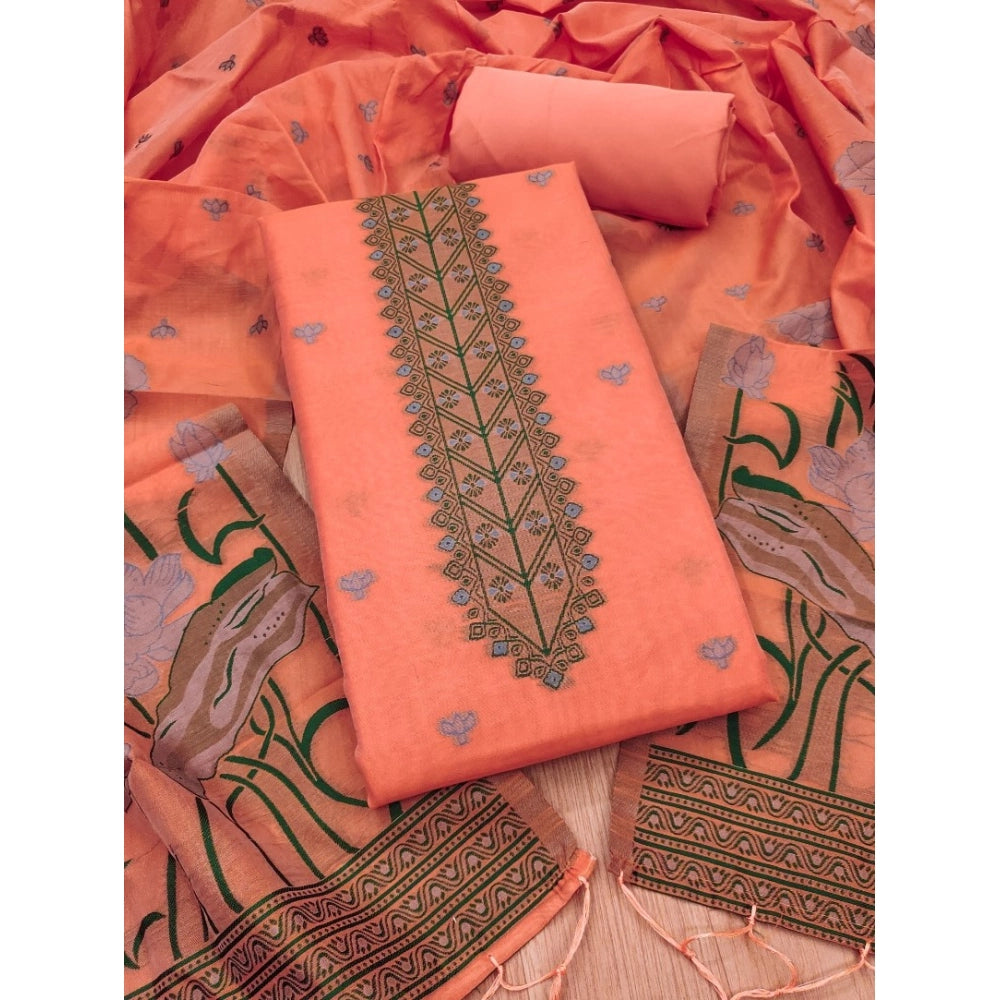 Women'S Banarasi Silk Printed Unstitched Salwar Suit Material
