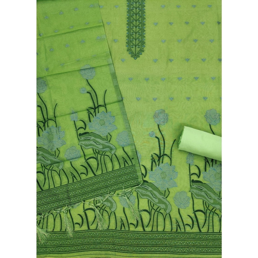 Women'S Banarasi Silk Printed Unstitched Salwar Suit Material