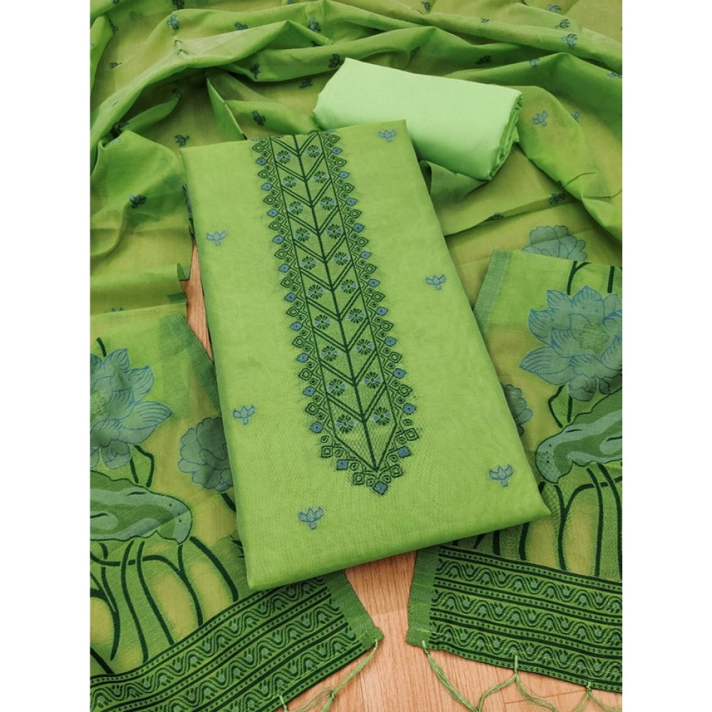 Women'S Banarasi Silk Printed Unstitched Salwar Suit Material