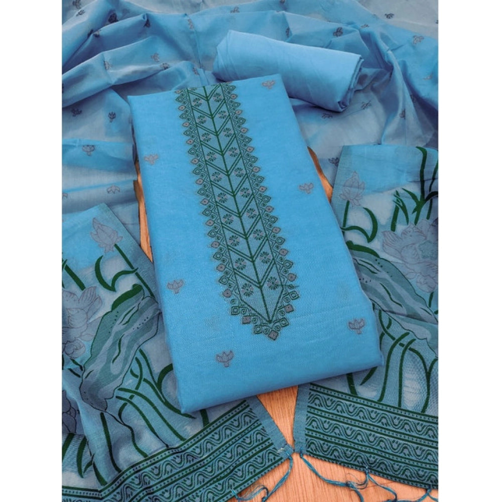 Women'S Banarasi Silk Printed Unstitched Salwar Suit Material