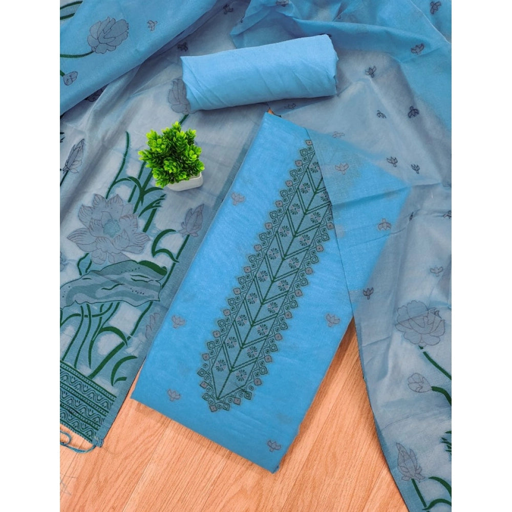 Women'S Banarasi Silk Printed Unstitched Salwar Suit Material