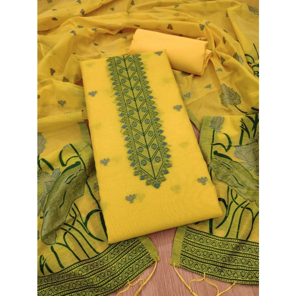 Women'S Banarasi Silk Printed Unstitched Salwar Suit Material