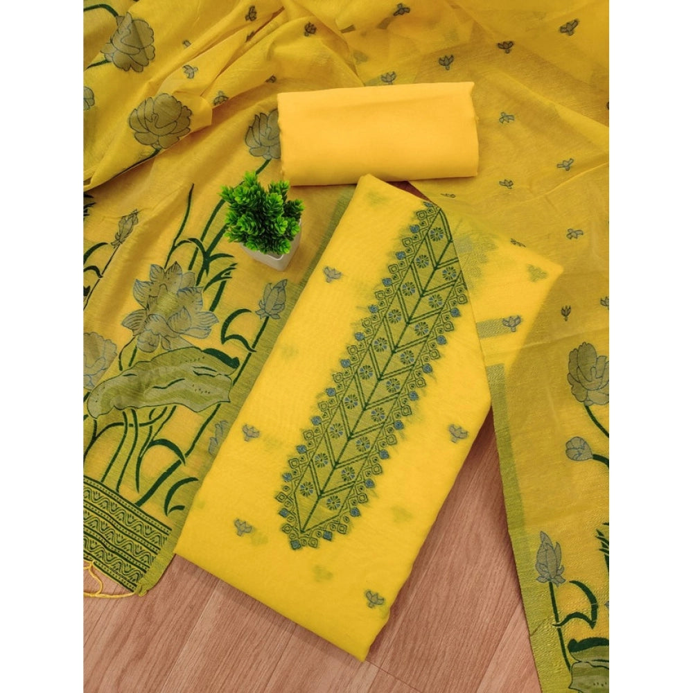 Women'S Banarasi Silk Printed Unstitched Salwar Suit Material