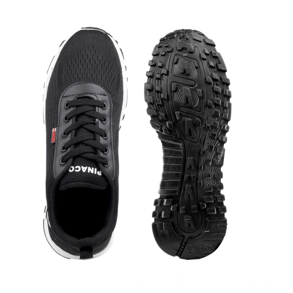 Men'S Casual Mesh Lace-Ups Casual Shoes (Black)