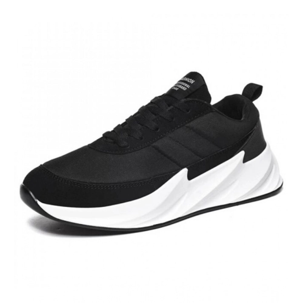 Men'S Casual Synthetic Lace-Ups Casual Shoes (Black)