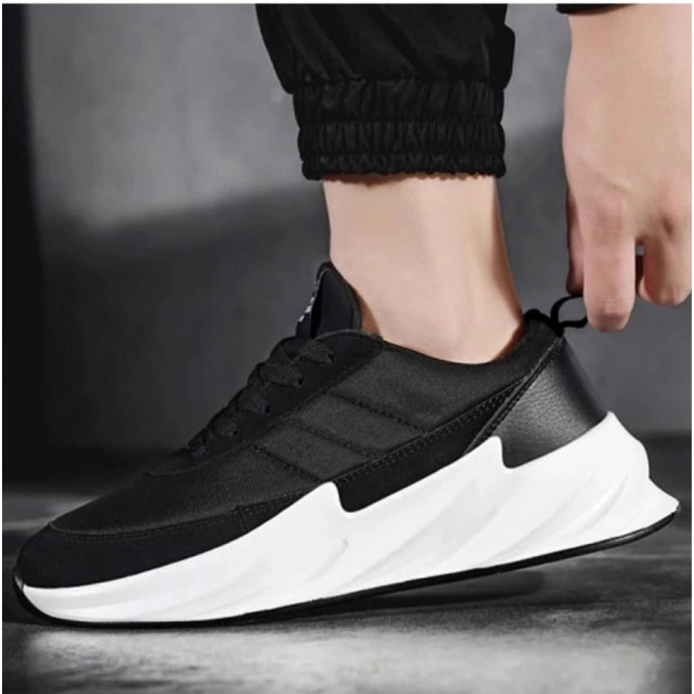 Men'S Casual Synthetic Lace-Ups Casual Shoes (Black)